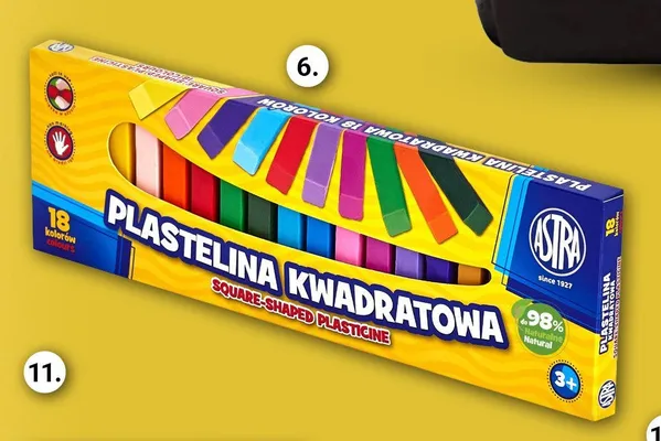 Plastelina szkolna Astra 18 kolorów promocja w Smyk