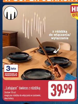 Latające świece z różdżką promocja w Aldi