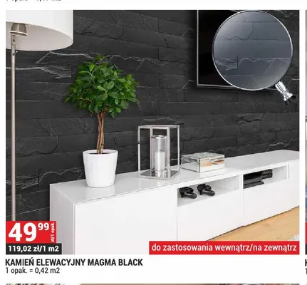 Kamień elewacyjny Magma Black promocja w Merkury Market