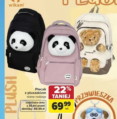 Plecak z pluszakiem Wikam Plush promocja w Carrefour