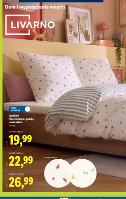 Prześcieradło z gumką z nadrukiem Livarno 140-160x200 cm promocja w Lidl
