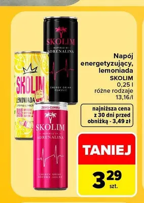 Napój energetyzujący Skolim Classic promocja w Carrefour