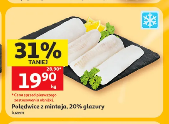 Polędwice z mintaja mrożone promocja w Auchan
