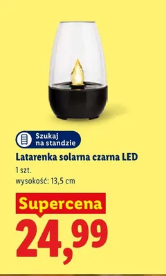 Latarenka solarna czarna LED 13,5 cm promocja w Lidl