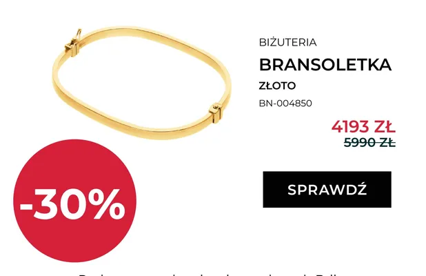 Bransoletka złota pr. 333 promocja w Briju