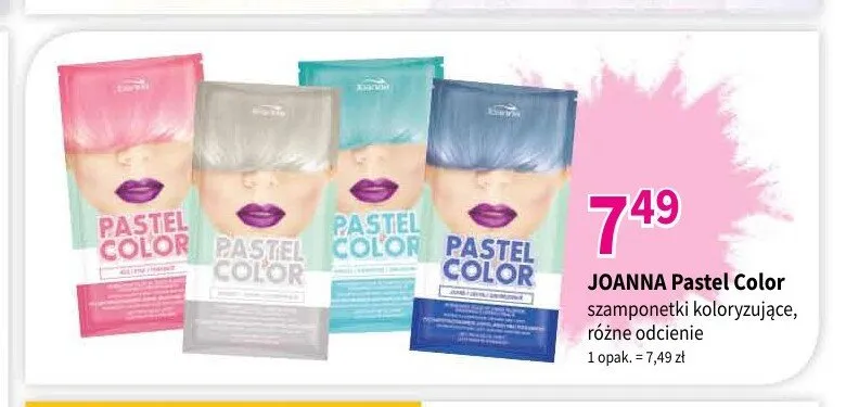 Szamponetka koloryzująca Joanna Pastel Color promocja w Drogerie Polskie