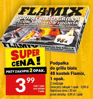 Podpałka do grilla i kominka 48 kostek Flamix promocja w Twój Market