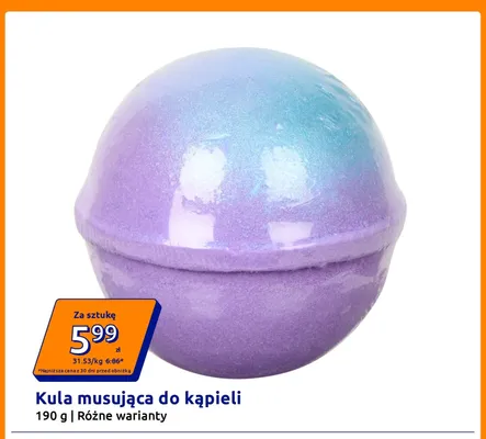 Kula musująca do kąpieli promocja w Action