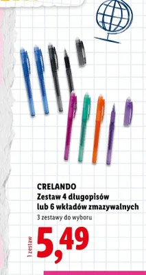Zestaw 6 wkładów zmazywalnych Crelando promocja w Lidl