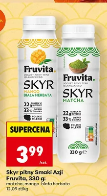 Skyr pitny Smaki Azji Fruvita Matcha promocja w Biedronka