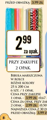 Bibuła marszczona w rolce promocja w Dino