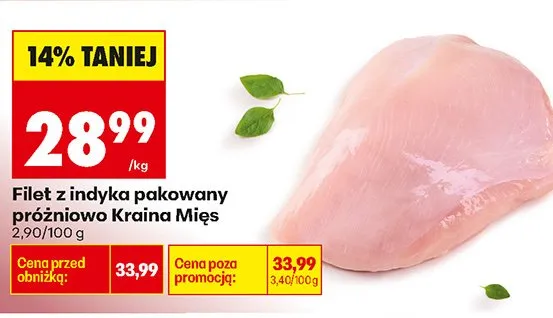 Filet z indyka pakowany próżniowo promocja w Biedronka