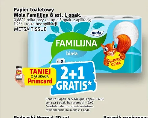 Papier toaletowy Familijna 8-pak Mola promocja w Prim Market