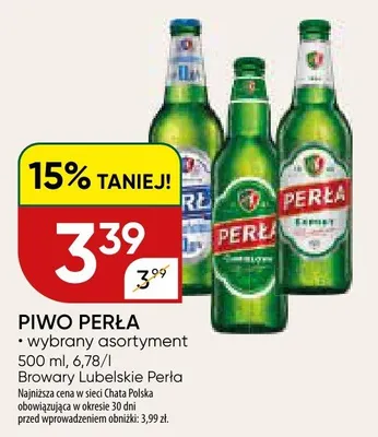 Piwo Perła wybrany asortyment promocja w Chata Polska