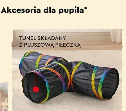 Tunel składany z pluszową piłeczką ACTIV PET promocja w Biedronka