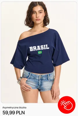 Asymetryczna bluzka Cropp promocja w Cropp