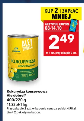 Kukurydza konserwowa Ale Dobre! promocja w LEWIATAN