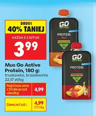 Mus Go Active Protein brzoskwinia promocja w Biedronka