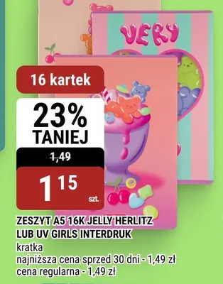 Zeszyt A5 16K Jelly Herlitz kratka promocja w bi1