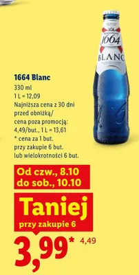Piwo 1664 Blanc promocja w Lidl