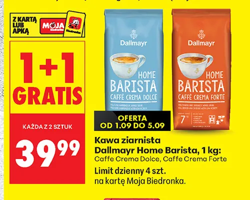 Kawa ziarnista Dallmayr Home Barista Caffe Crema Forte promocja w Biedronka