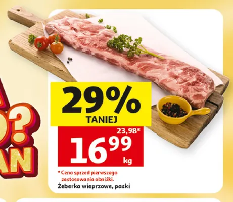 Żeberka wieprzowe paski promocja w Auchan