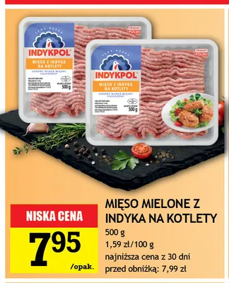 Mięso mielone z indyka na kotlety Indykpol promocja w Gram Market