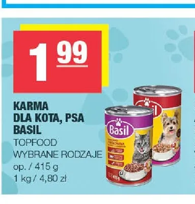 Karma dla psa Basil promocja w SPAR