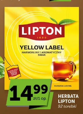 Herbata czarna Lipton Yellow Label promocja w Euro Sklep