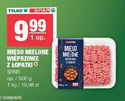 Mięso mielone wieprzowe z łopatki SPAR promocja w SPAR