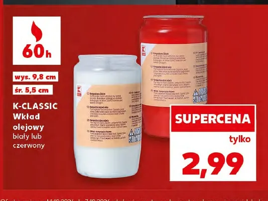 Wkład olejowy biały K-Classic promocja w Kaufland