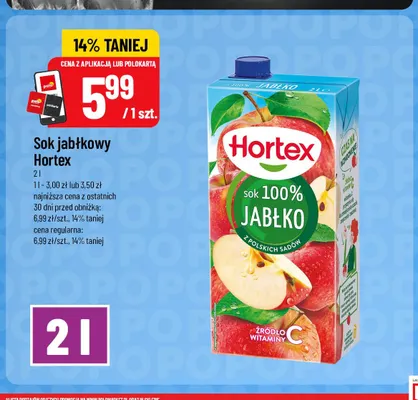 Sok jabłkowy Hortex promocja w POLOmarket