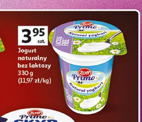 Jogurt naturalny bez laktozy Zott Primo promocja w Auchan