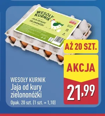 Jajka kurze od kury zielononóżki Wesoły Kurnik promocja w Aldi