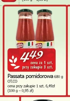 Passata pomidorowa Ot.co promocja w CEZAR Delikatesy