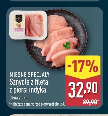 Sznycle z fileta z piersi indyka Mięsne Specjały promocja w Aldi