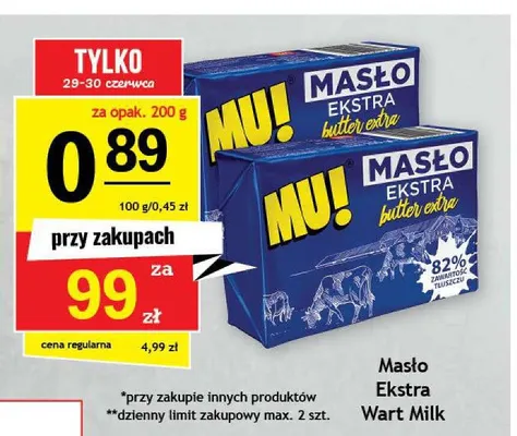 Masło Ekstra Wart Milk promocja w Gram Market