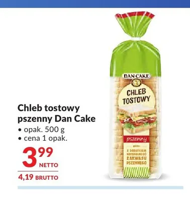 Chleb tostowy pszenny Dan Cake promocja w Makro