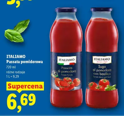 Passata pomidorowa klasyczna ITALIAMO promocja w Lidl