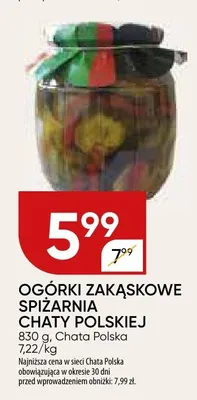 Ogórki zakąskowe SPIZARNIA CHATY POLSKIEJ promocja w Chata Polska