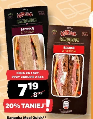 Kanapka z salami i serem Meal Quick promocja w Netto