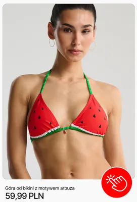 Góra od bikini z motywem arbuza Cropp promocja w Cropp