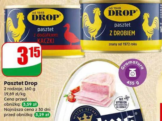Pasztet Drop 2 rodzaje promocja w Dino