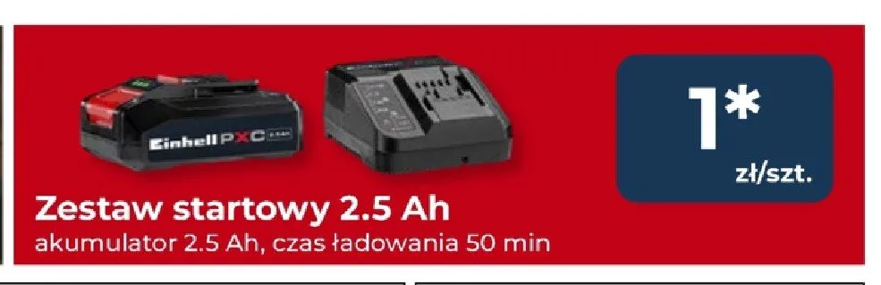 Zestaw startowy Einhell 2,5Ah promocja w PSB Mrówka