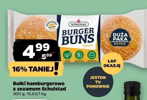 Bułki hamburgerowe z sezamem Schulstad promocja w Netto