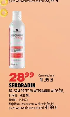 Balsam przeciw wypadaniu włosów Forte Seboradin promocja w Drogerie Natura