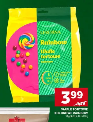 Wafle tortowe kolorowe Rainbow promocja w Stokrotka