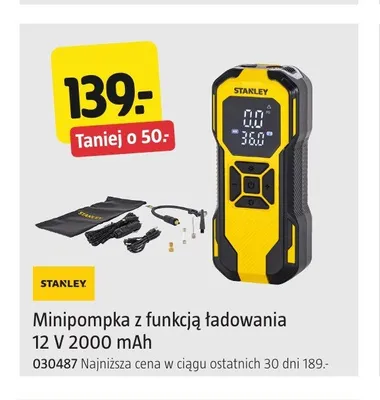Minipompka z funkcją ładowania Stanley promocja w Jula
