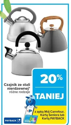 Czajnik ze stali nierdzewnej różne rodzaje promocja w Carrefour