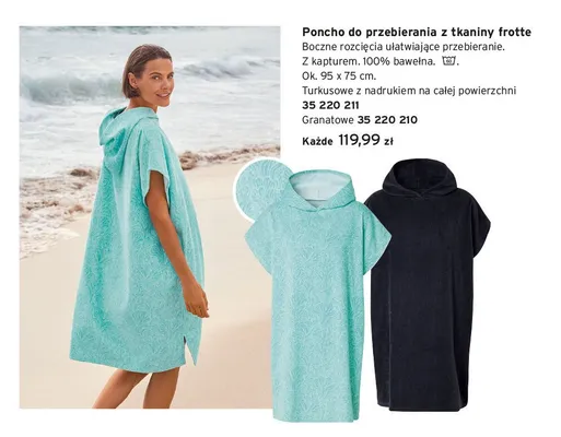 Poncho do przebierania z tkaniny frotte turkusowe promocja w Tchibo